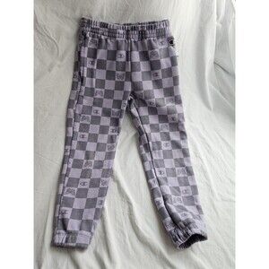 Champion Girls Jogger Pants Size 6 Purple Gray Checkered Elastic Waist